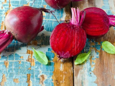 Fresh beet on a wooden background